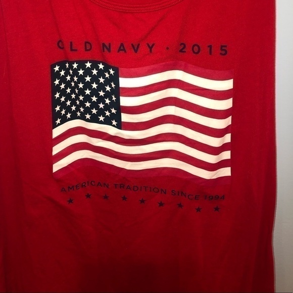 Old Navy XXL red vintage tank top from 2015 American Flag - Picture 9 of 10